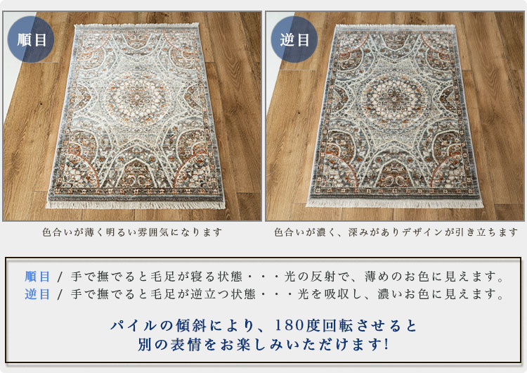 サヤンサヤン 玄関マット 室内 屋内 60×90 オリエンタル柄 ペルシャ