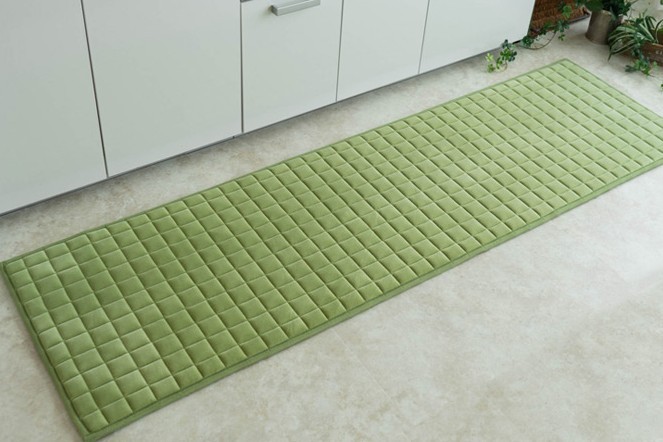キッチンマット 240 洗える ロングマット 50×240 グリーン ラグマット 北欧 マット 絨毯 おしゃれ かわいい