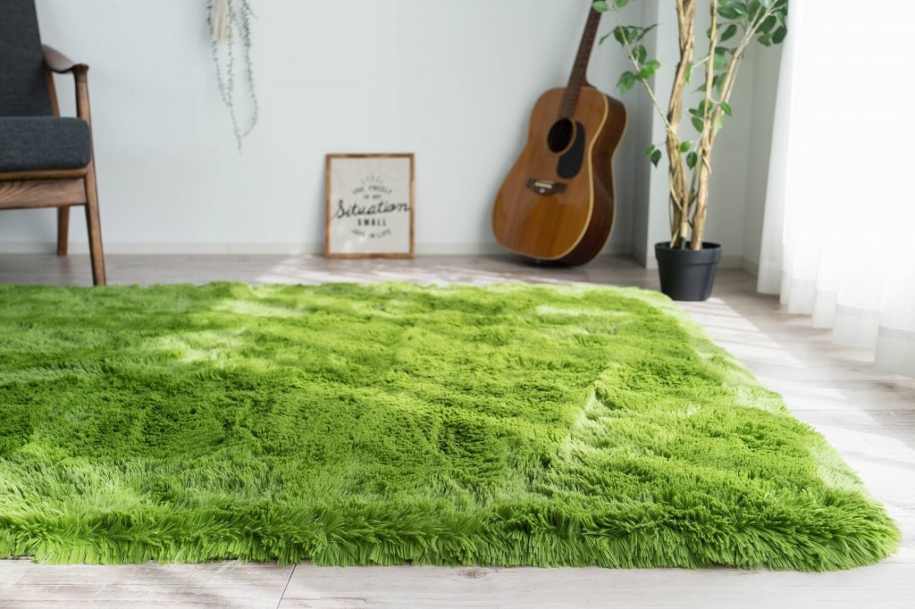 ラグ  洗える 絨毯 リビング 130×190 1.5畳 ラグマット グリーン 緑 じゅうたん シャギーラグ 長方形 送料無料 カーペット｜ragmatst｜03