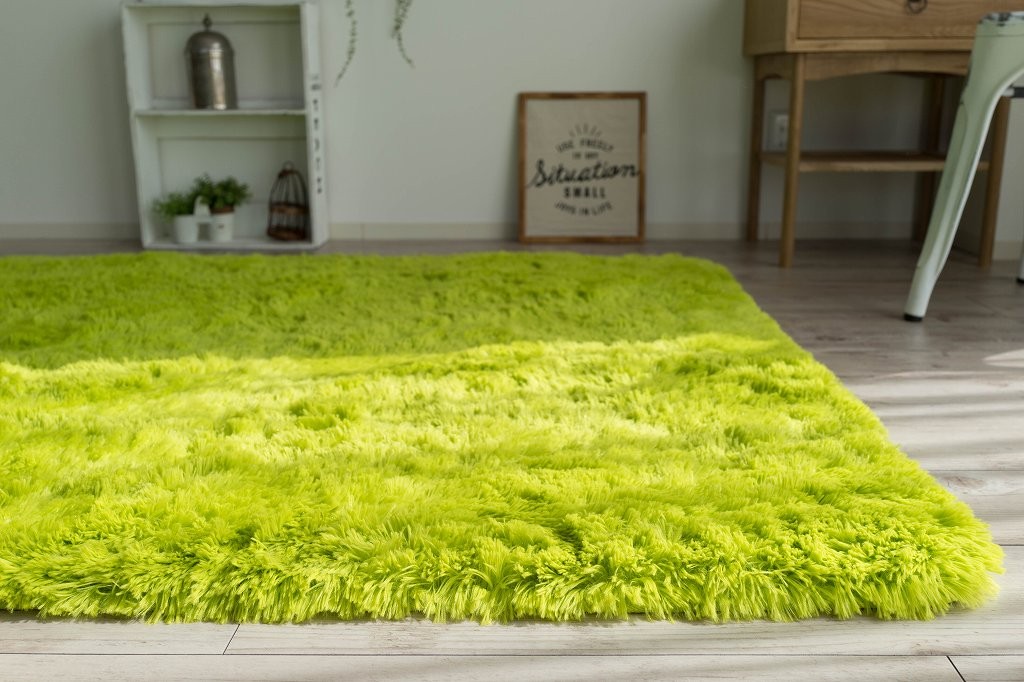 ラグ  洗える 絨毯 リビング 130×190 1.5畳 ラグマット グリーン 緑 じゅうたん シャ...