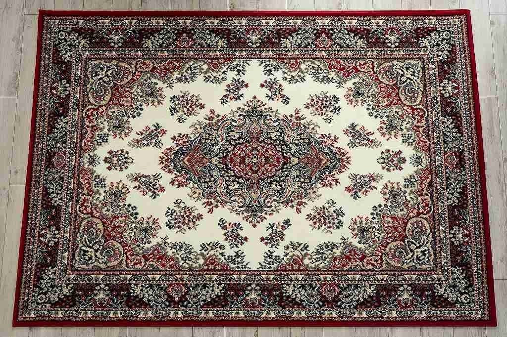 絨毯 じゅうたん 約 6畳 用 レッド ブラック ラグマット ペルシャ絨毯 柄 ベルギー絨毯 235×320