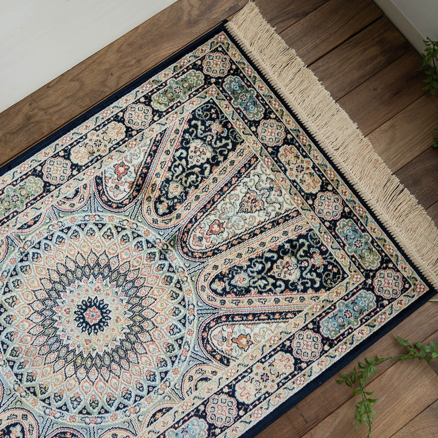 玄関マット 室内 ラグマット クラシック 67x105 シルク タッチ