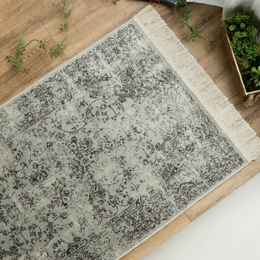 玄関マット 室内 ラグマット クラシック 95x140 シルク タッチ