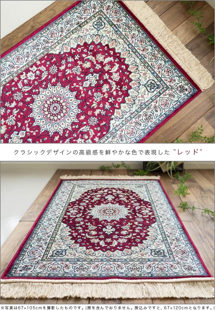 サヤンサヤン シルクタッチ 玄関マット 67×105cm 室内 屋内 高級 感