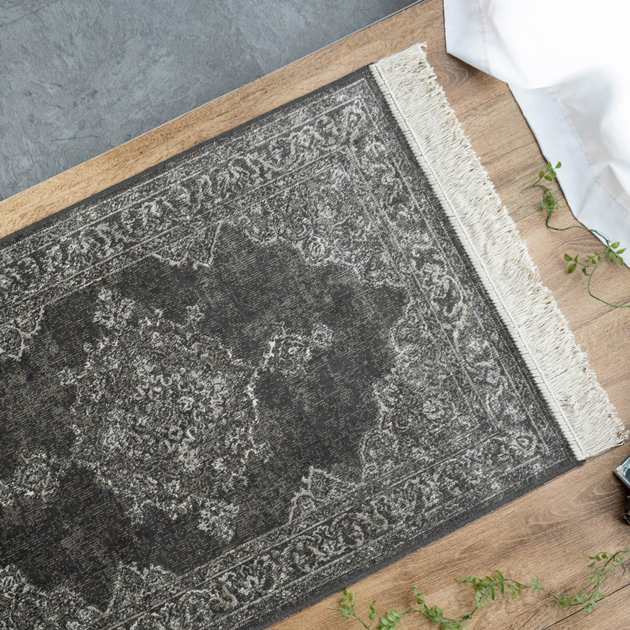 玄関マット 95×140 アンティーク 風 ベルギー絨毯 薄手 モケット織り