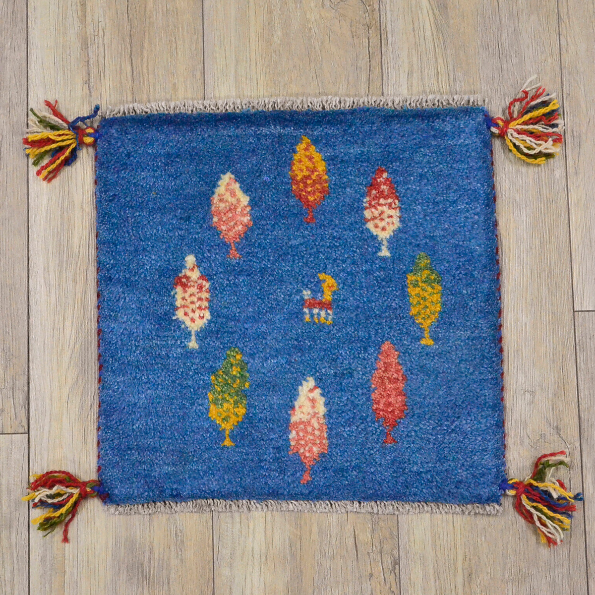 サヤンサヤン ギャッベ 座布団 ペルシャ マット かわいい 約 40x40cm