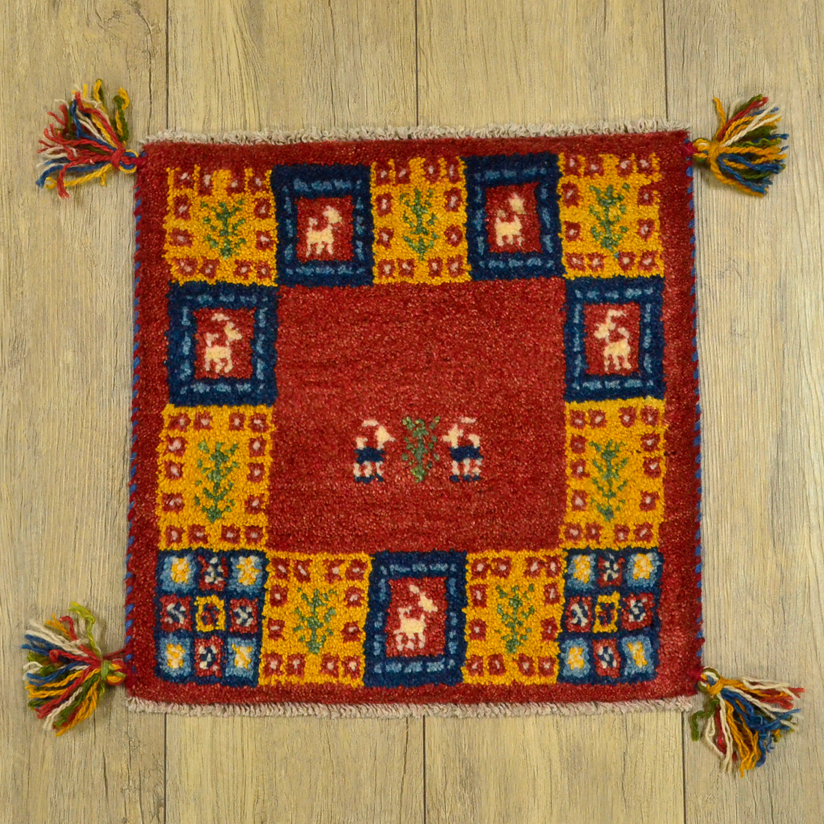 サヤンサヤン ギャッベ 座布団 イラン ギャベ ペルシャ 約 40x40cm