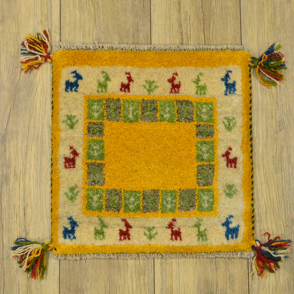サヤンサヤン ギャッベ 座布団 イラン ギャベ ペルシャ 約 40x40cm