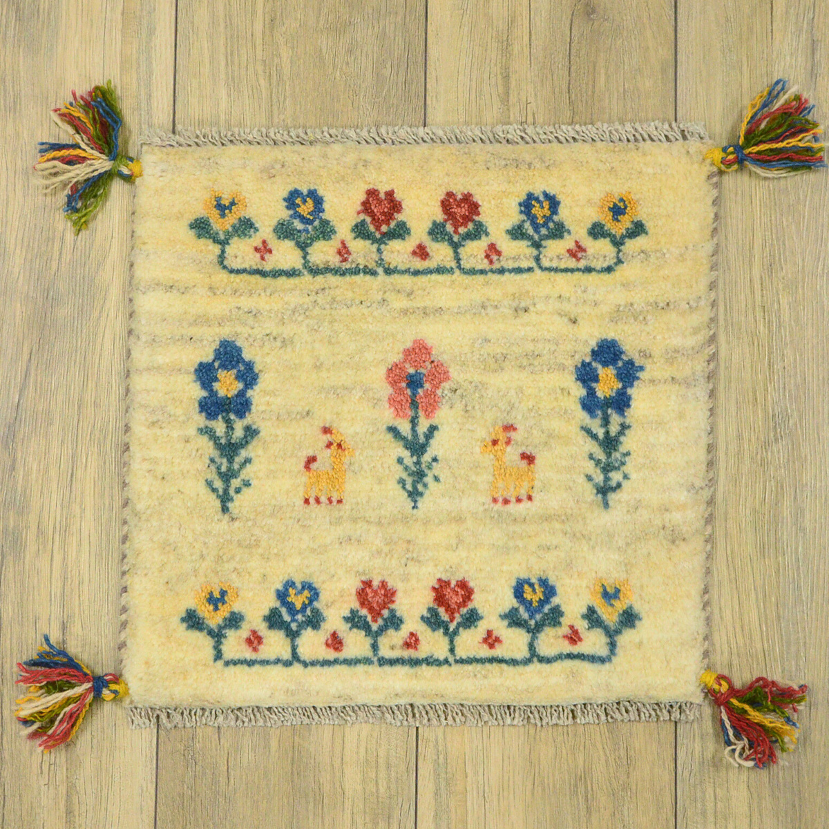 サヤンサヤン ギャッベ 座布団 イラン ギャベ ペルシャ 約 40x40cm