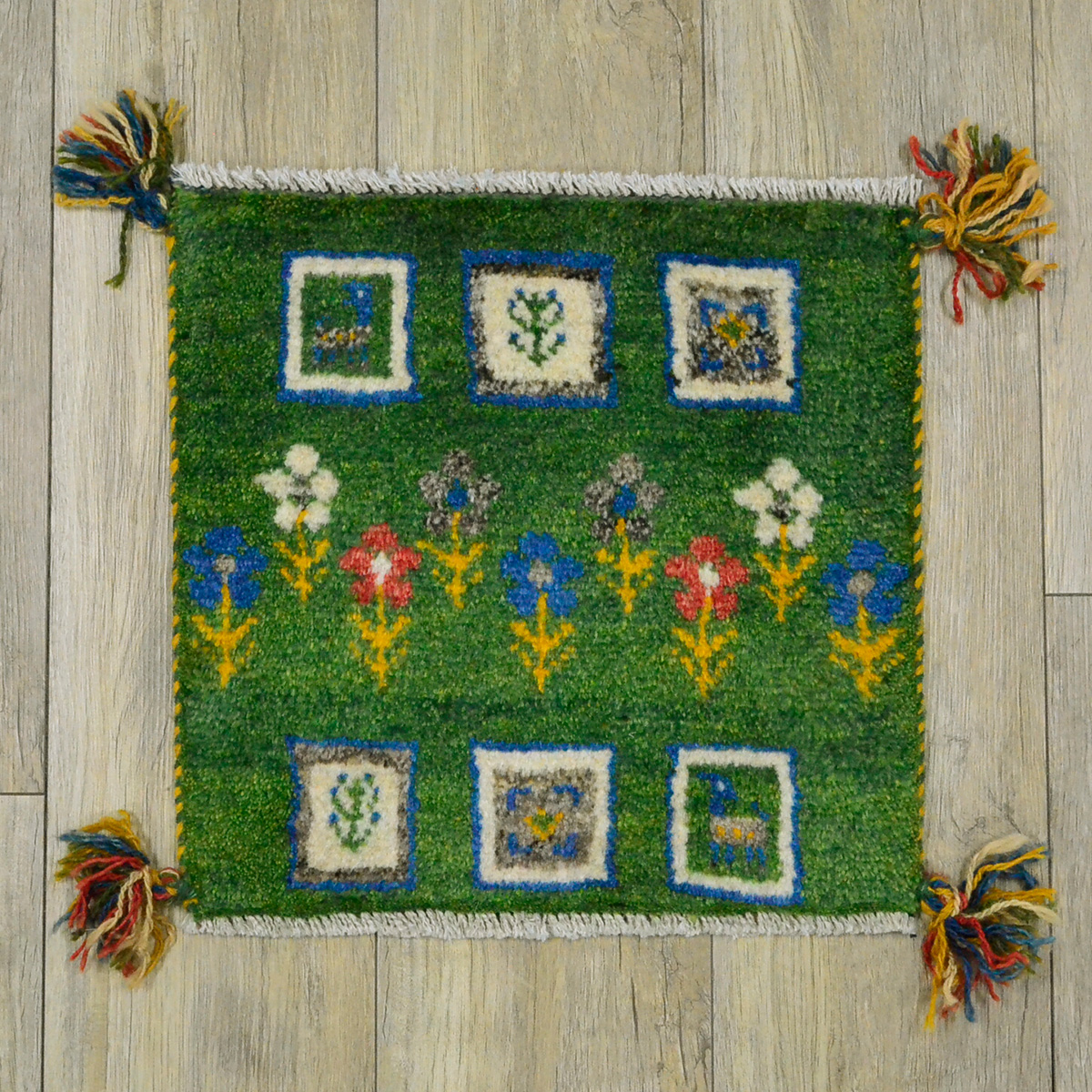 サヤンサヤン ギャッベ 座布団 イラン ギャベ ペルシャ 約 40x40cm