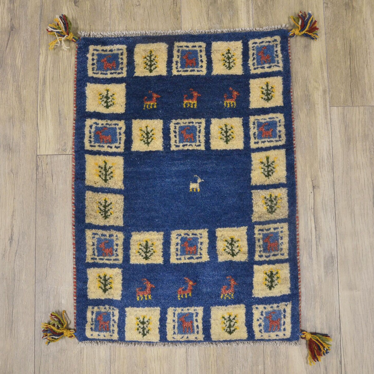 ギャッベ ギャベ 玄関マット ペルシャ イラン 約 50x80cm 手織り ミニマット おしゃれ 絨毯 天然素材 ウール