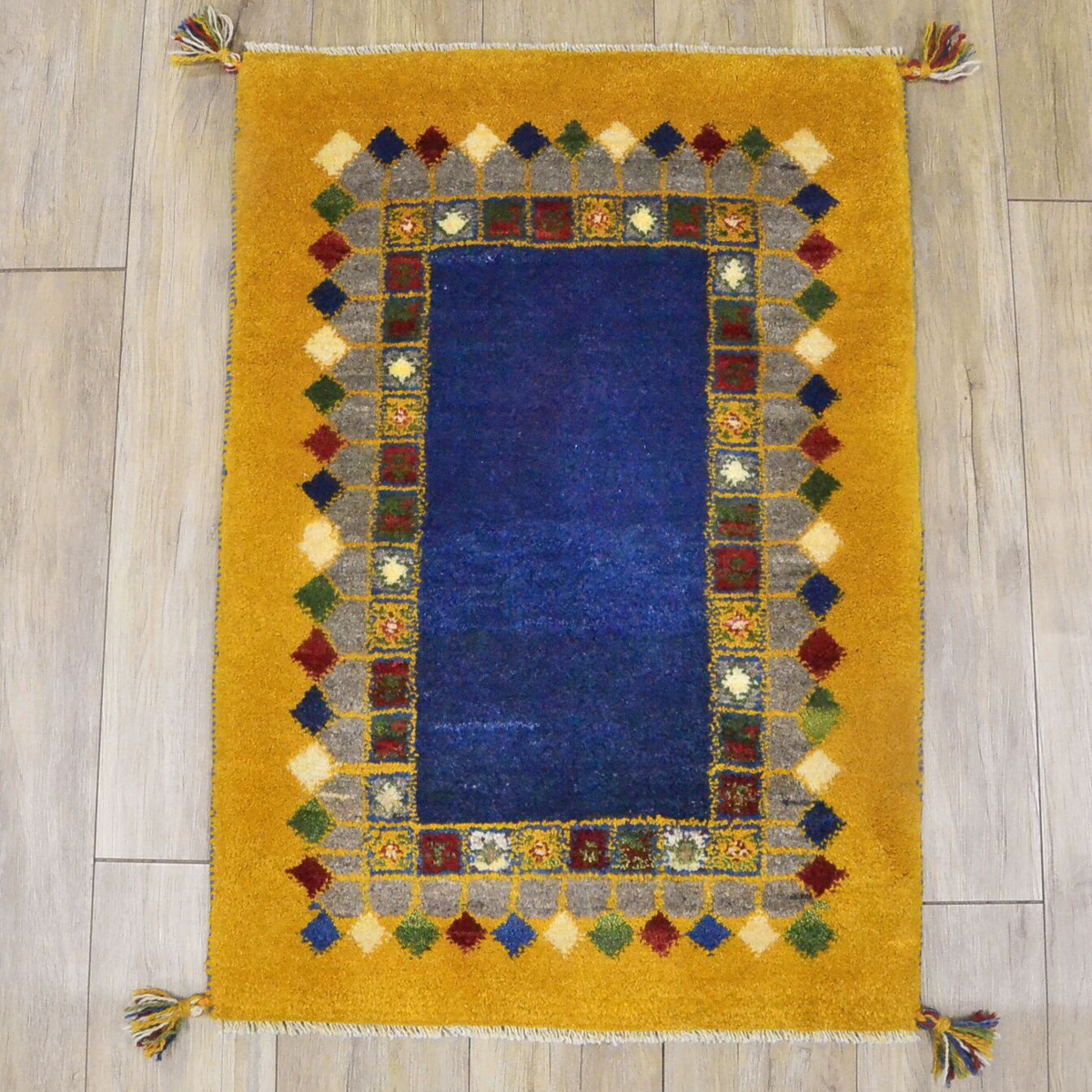 ギャッベ ギャベ 玄関マット ペルシャ イラン 約 60x90cm 手織り 玄関マット おしゃれ 絨毯 天然素材 ウール