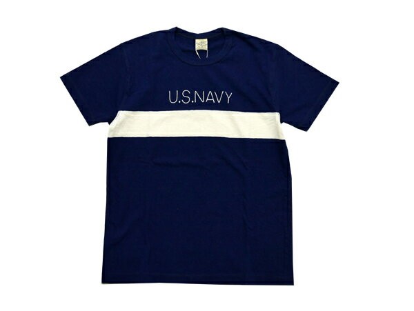 バズリクソンズ BUZZ RICKSONS Tシャツ BR77612 スラブ Tシャツ U.S.NAVY 半袖 TEE プリント ボーダー マリン チェーン刺〓 アメカジ メンズ