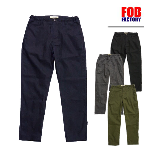 FOB FACTORY フオービーファクトリー イージーパンツ F0488 リネン ソロテックス EASY PANTS　麻 SOLOTEX ウエストゴム ボトム テーパード ストレッチ アメカジ｜ragtim-store｜05