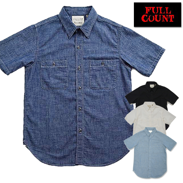 フルカウント FULLCOUNT シャンブレーシャツ 4821 シャツ 半袖 ワークシャツ Chambray Shirt Short Sleeve 定番 セルヴィッチ コットン アメカジ メンズ 日本製｜ragtim-store｜05