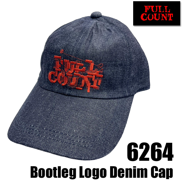 フルカウント FULLCOUNT キャップ 6264 Bootleg Logo Denim Cap ベースボール 帽子 デニム アメカジ メンズ 正規品 | FULLCOUNT | 01