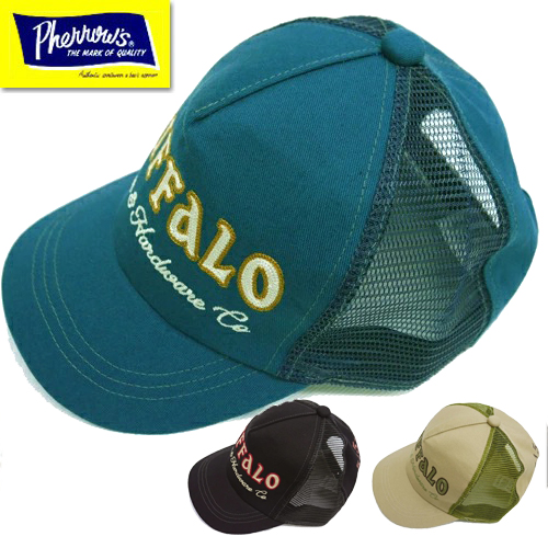 (SALE20%OFF)　フェローズ Pherrow's メッシュキャップ 22S-PMC1-S ショートブリム つば短  ベースボール 帽子 CAP ロゴ 刺繍 アメカジ 新作 メンズ｜ragtim-store｜03