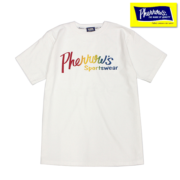 フェローズ Pherrow's Tシャツ 24S-PT1-G レインボー プリント ロゴT 半袖 アメカジ 定番 TEE メンズ レディース 2024年 春夏｜ragtim-store｜02