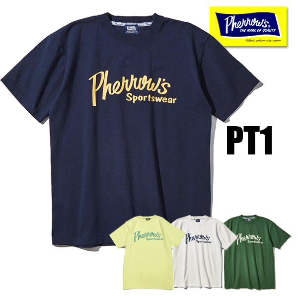 フェローズ Pherrow&apos;s Tシャツ 24S-PT1 プリント ロゴT 半袖 カットソー 人気 ...