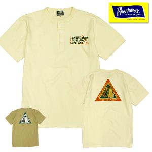 フェローズ Pherrow&apos;s Tシャツ 24S-PHNT2 ヘンリーネックT プリント ロゴT 半...