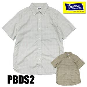 フェローズ Pherrow&apos;s ボタンダウン シャツ 24S-PBDS2 半袖 薄手 チェック 綿 ...
