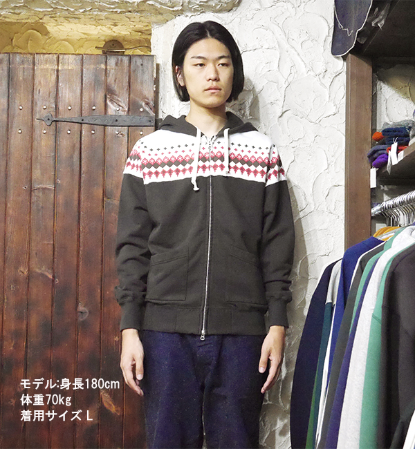 フェローズ 雪柄 ジップアップスウェット XL Pherrow's - メルカリ