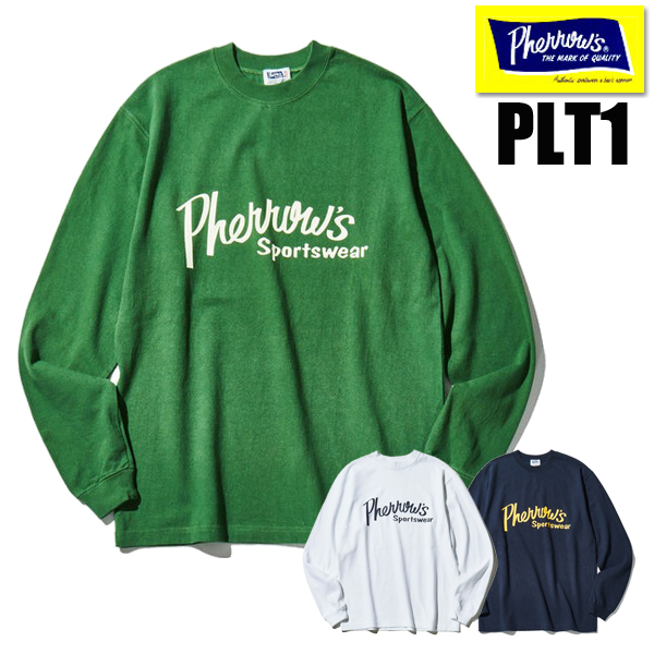 Pherrow's フェローズ ロンT PLT1 ロゴ プリント 長袖 Tシャツ Pherrow's フェローズ ロンT PLT1 ロゴ プリント 長袖 Tシャツ