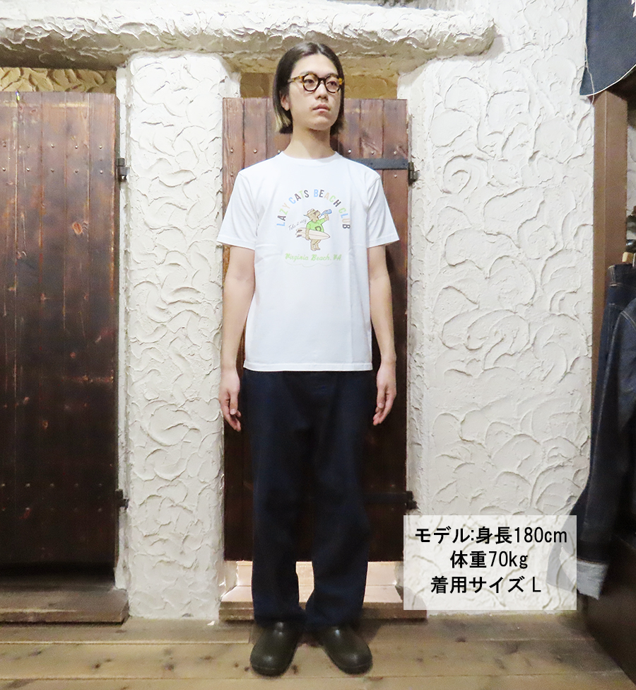 Pherrow's フェローズ Tシャツ 25S-PT10 LAZY CATS BEACH CLUB