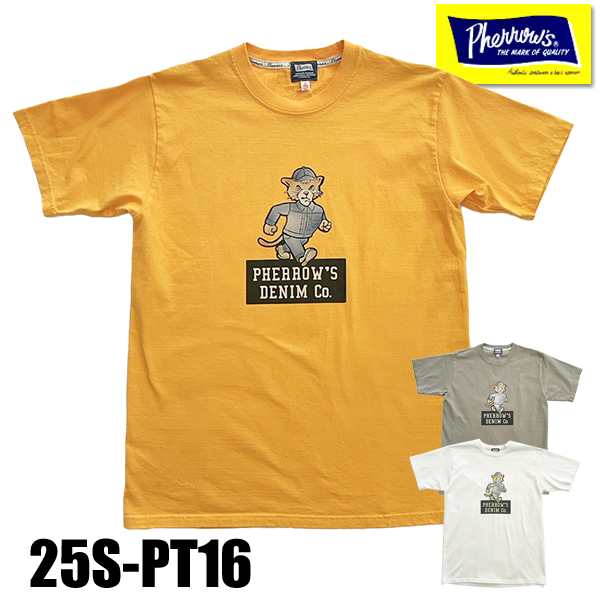 フェローズ Pherrow's Tシャツ 25S-PT16 PHERROW’S DENIM Co. アニマル フロッキー デニム プリント ロゴT 半袖 綿100％ アメカジ TEE メンズ 2025年 春夏 | Pherrow's | 03