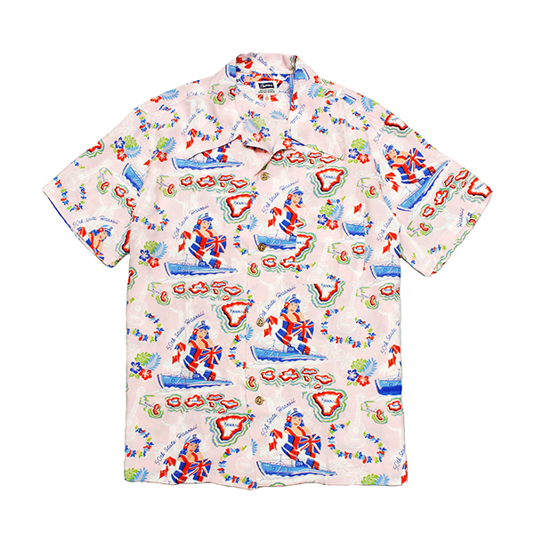 Pherrow's フェローズ アロハシャツ 25S-HAWAIIAN NAVY レーヨン