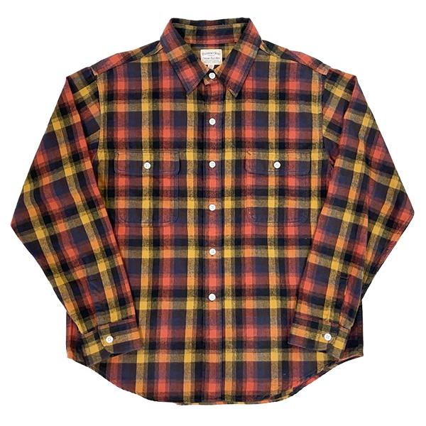 PHERROW'S フェローズ オンブレチェック 開襟シャツ 長袖 Pherrow's（フェローズ） ヘビーウェイトワークシャツ チェック 長袖