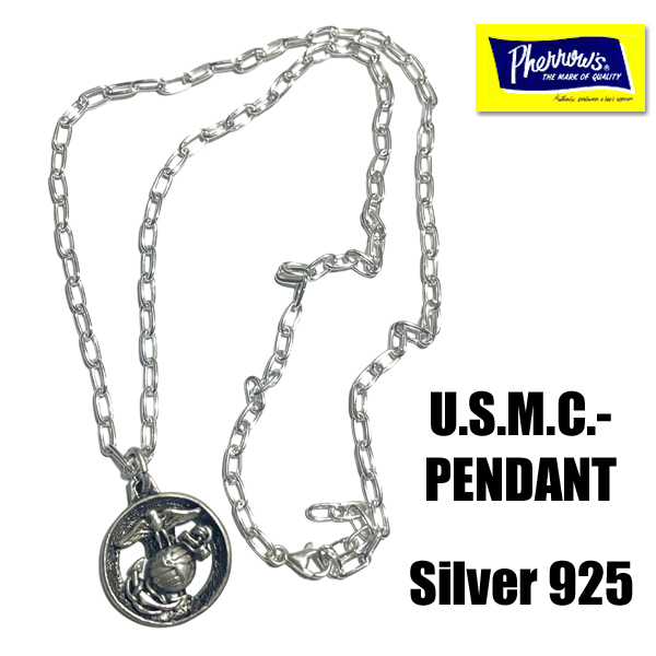 Pherrow's（フェローズ） ネックレス U.S.M.C.-PENDANT シルバー 925