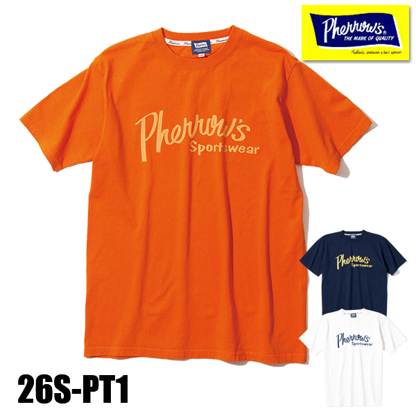 フェローズ Pherrow's Tシャツ 26S-PT1 半袖 TEE プリント ロゴT カットソー 綿100％ アメカジ 定番 シンプル 人気 定番 メンズ 2026年 春夏 新色 | Pherrow's | 02