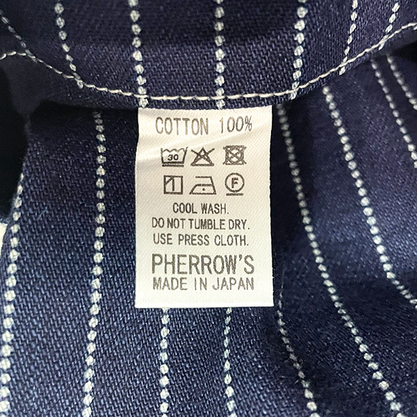 Pherrow's（フェローズ） ワークベスト PV1-W ウォバッシュ ストライプ