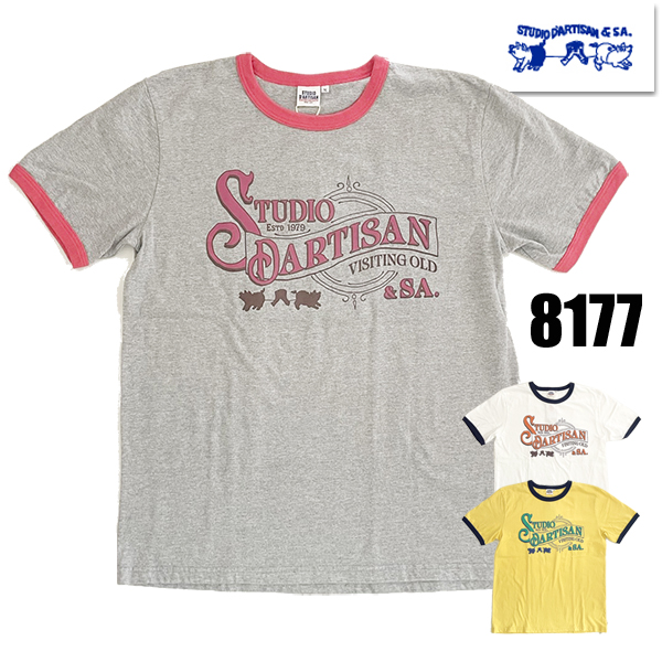 ステュディオダルチザン STUDIO D'ARTISAN 8177 リンガーTシャツ プリント 半袖 ダルチザン 日本製 アメカジ ヴィンテージ メンズ 春夏 新作 | STUDIO D'ARTISAN