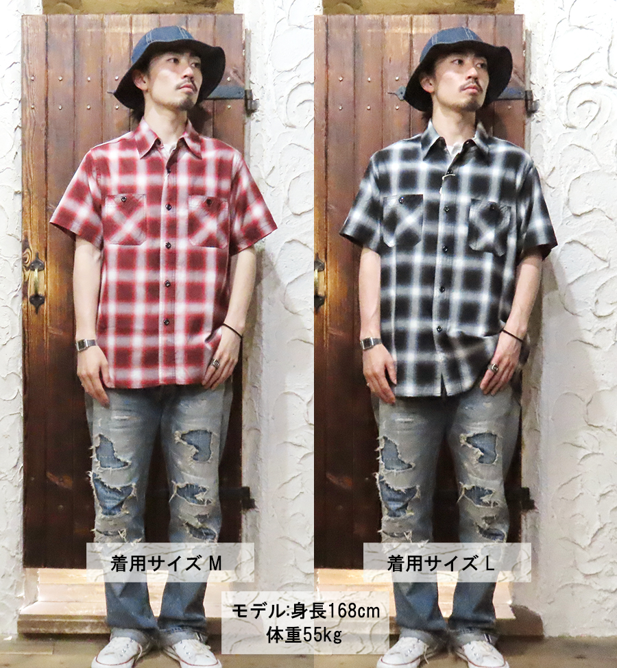 SUGAR CANE シュガーケーン ワークシャツ SC39519 OMBRE CHECK S/S
