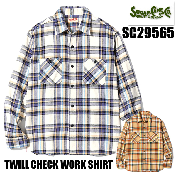 SUGAR CANE シュガーケーン ネルシャツ SC29565 TWILL CHECK WORK