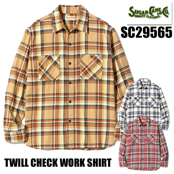 SUGAR CANE シュガーケーン ネルシャツ SC29565 TWILL CHECK WORK