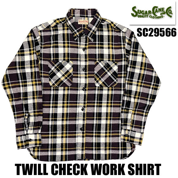 SUGAR CANE シュガーケーン ネルシャツ SC29566 TWILL CHECK WORK