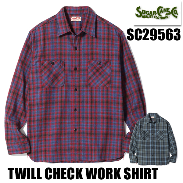 SUGAR CANE シュガーケーン ネルシャツ SC29563 TWILL CHECK WORK