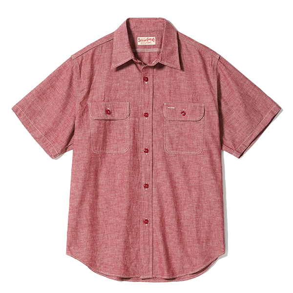 SUGAR CANE シュガーケーン レッド シャンブレーシャツ SC39703 RED