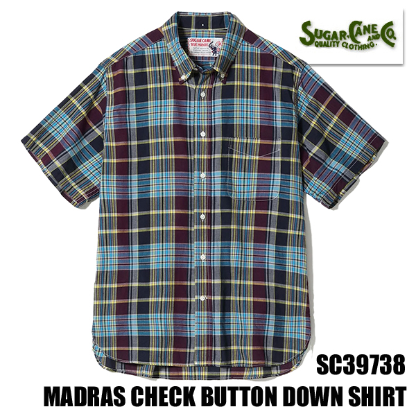 SUGAR CANE シュガーケーン ボタンダウンシャツ SC39738 MADRAS CHECK