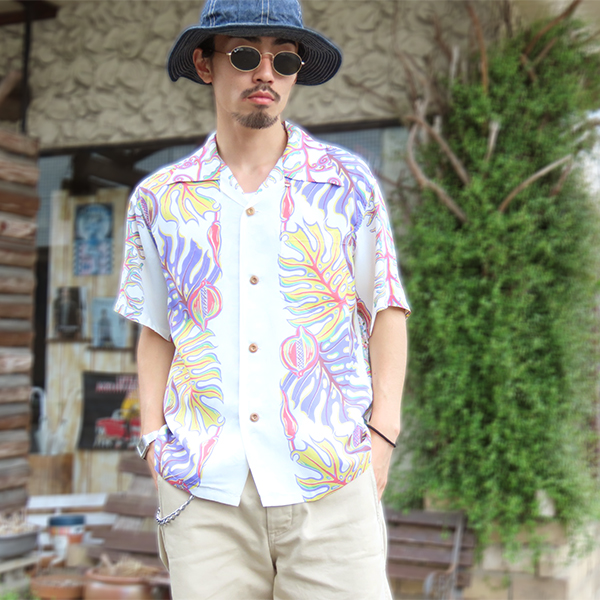 SUN SURF サンサーフ アロハシャツ SS39622 MONSTERA BORDER レーヨン