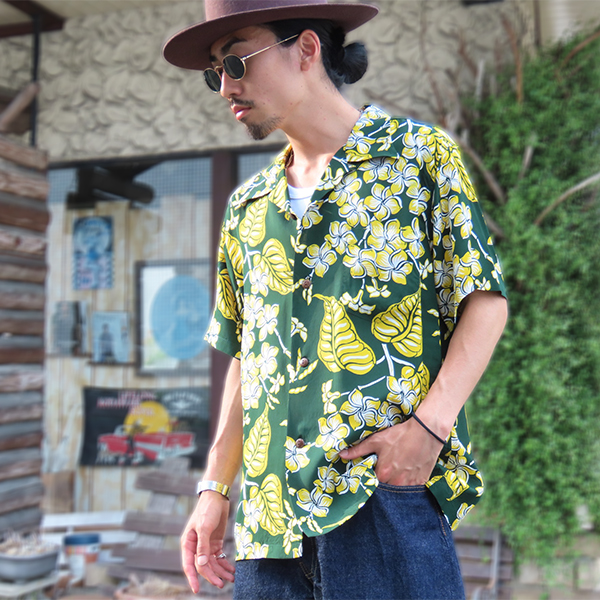 SUN SURF サンサーフ アロハシャツ SS39621 PLUMERIA BLOSSOMS 半袖