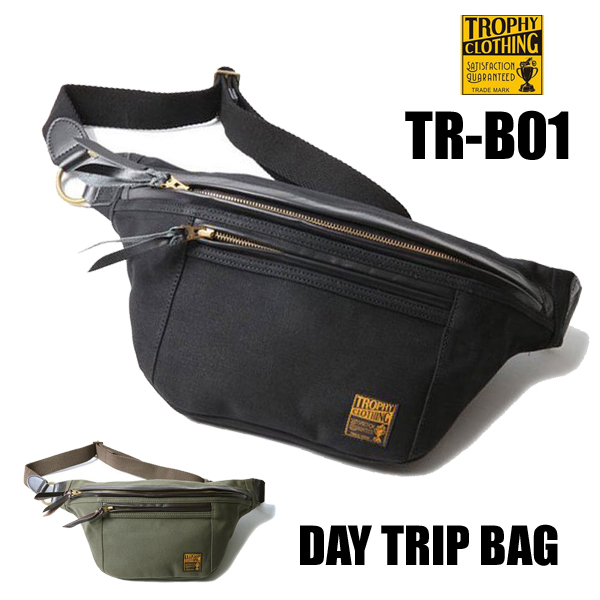 トロフィークロージング TROPHY CLOTHING tr-b01 DAY TRIP BAG 鞄 ショルダーバッグ 斜め掛け 帆布 レザー 牛革 バイカー アメカジ プレゼント 男性 メンズ | TROPHY CLOTHING | 02