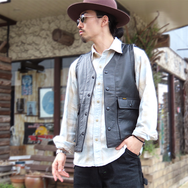 TROPHY CLOTHING（トロフィークロージング） レザーベスト TRL-07