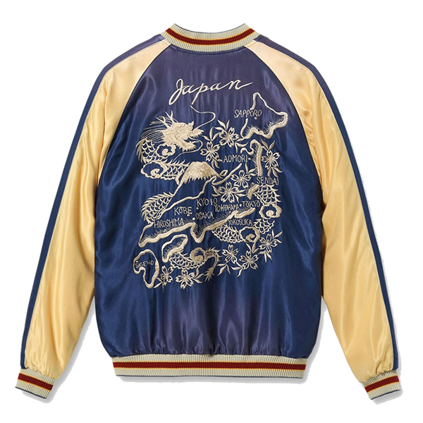 スカジャン リバーシブル　アメトラ 楽天市場】50's ビンテージ ☆ 虎 鷹 富士 刺繍 中綿入り