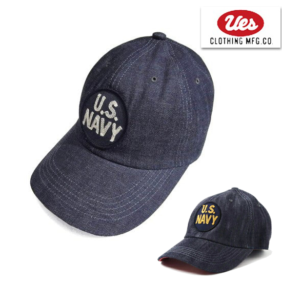 UES ウエス 82DC U.S.NAVY ワッペン デニム ベースボールキャップ CAP 帽子 B...