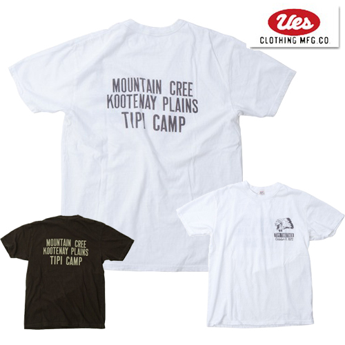 UES ウエス Tシャツ 652309 「TIPI CAMP」 カットソー プリント ロゴ 半袖 T...