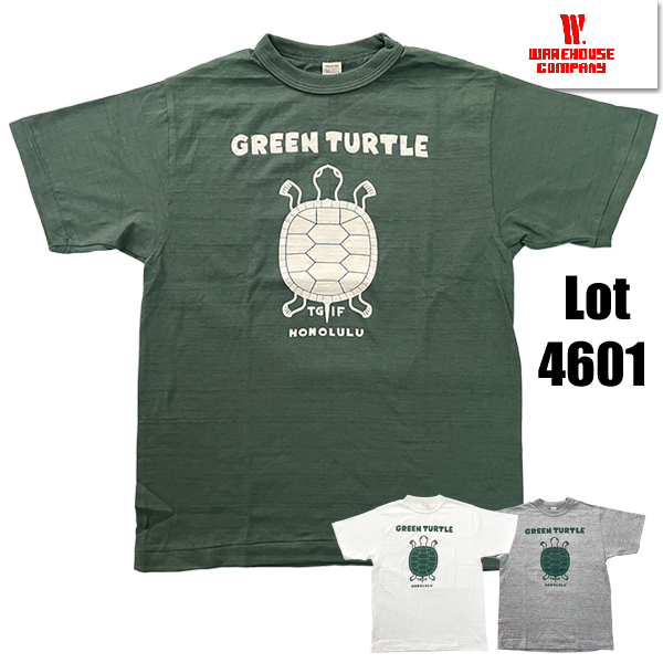 WAREHOUSE（ウエアハウス） WAREHOUSE Tシャツ Lot 4601 GREEN TURTLE